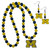Michigan Wolverines Fan Bead Earrings and Necklace Set