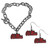 Mississippi Rebels Chain Bracelet and Dangle Earring Set