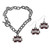 Mississippi St. Bulldogs Chain Bracelet and Dangle Earring Set