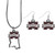 Mississippi St. Bulldogs Dangle Earrings and State Necklace Set