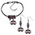 Mississippi St. Bulldogs Euro Bead Earrings and Bracelet Set
