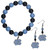 N. Carolina Tar Heels Fan Bead Earrings and Bracelet Set