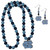 N. Carolina Tar Heels Fan Bead Earrings and Necklace Set