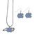 N. Carolina Tar Heels Dangle Earrings and State Necklace Set