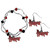 Nebraska Cornhuskers Dangle Earrings and Crystal Bead Bracelet Set