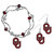 Oklahoma Sooners Dangle Earrings and Crystal Bead Bracelet Set