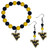W. Virginia Mountaineers Fan Bead Earrings and Bracelet Set