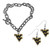 W. Virginia Mountaineers Chain Bracelet and Dangle Earring Set