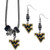 W. Virginia Mountaineers Euro Bead Earrings and Necklace Set