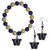 Washington Huskies Fan Bead Earrings and Bracelet Set