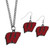 Wisconsin Badgers Dangle Earrings and Chain Necklace Set