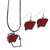 Wisconsin Badgers Dangle Earrings and State Necklace Set