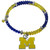 Michigan Wolverines Crystal Memory Wire Bracelet