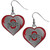 Ohio St. Buckeyes Heart Dangle Earrings