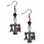 Texas A & M Aggies Fan Bead Dangle Earrings