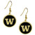 Washington Huskies Gold Tone Earrings