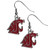 Washington St. Cougars Chrome Dangle Earrings