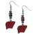 Wisconsin Badgers Euro Bead Earrings