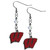 Wisconsin Badgers Crystal Dangle Earrings