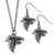 Atlanta Falcons Dangle Earrings and Chain Necklace Set