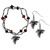Atlanta Falcons Dangle Earrings and Crystal Bead Bracelet Set