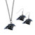 Carolina Panthers Dangle Earrings and Chain Necklace Set