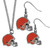 Cleveland Browns Dangle Earrings and Chain Necklace Set