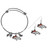 Denver Broncos Dangle Earrings and Charm Bangle Bracelet Set