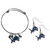 Detroit Lions Dangle Earrings and Charm Bangle Bracelet Set