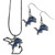 Detroit Lions Dangle Earrings and State Necklace Set