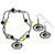 Green Bay Packers Dangle Earrings and Crystal Bead Bracelet Set