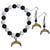 Los Angeles Chargers Fan Bead Earrings and Bracelet Set