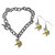 Minnesota Vikings Chain Bracelet and Dangle Earring Set