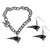 New England Patriots Chain Bracelet and Dangle Earring Set