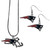 New England Patriots Dangle Earrings and State Necklace Set