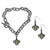 New Orleans Saints Chain Bracelet and Dangle Earring Set