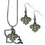 New Orleans Saints Dangle Earrings and State Necklace Set
