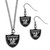 Las Vegas Raiders Dangle Earrings and Chain Necklace Set