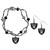 Las Vegas Raiders Dangle Earrings and Crystal Bead Bracelet Set