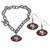 San Francisco 49ers Chain Bracelet and Dangle Earring Set