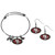 San Francisco 49ers Dangle Earrings and Charm Bangle Bracelet Set