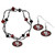 San Francisco 49ers Dangle Earrings and Crystal Bead Bracelet Set