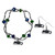 Seattle Seahawks Dangle Earrings and Crystal Bead Bracelet Set