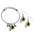 Washington Commanders Dangle Earrings and Charm Bangle Bracelet Set