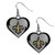 New Orleans Saints Heart Dangle Earrings