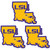 LSU Tigers Home State Decal, 3pk