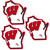 Wisconsin Badgers Home State Decal, 3pk