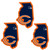 Chicago Bears Home State Decal, 3pk