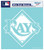 Tampa Bay Rays Decal 8x8 Die Cut White