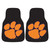 Clemson University - Clemson Tigers 2-pc Carpet Car Mat Set Tiger Paw Primary Logo Black